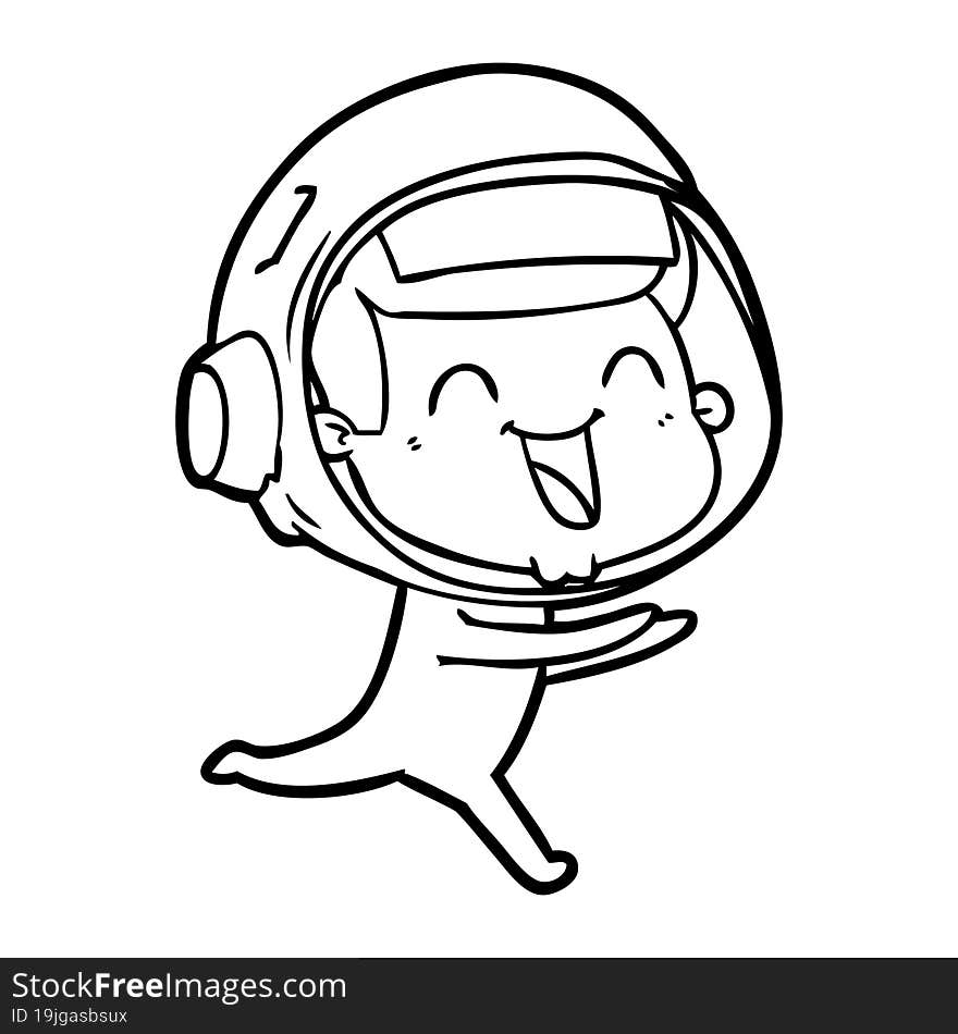 happy cartoon astronaut. happy cartoon astronaut