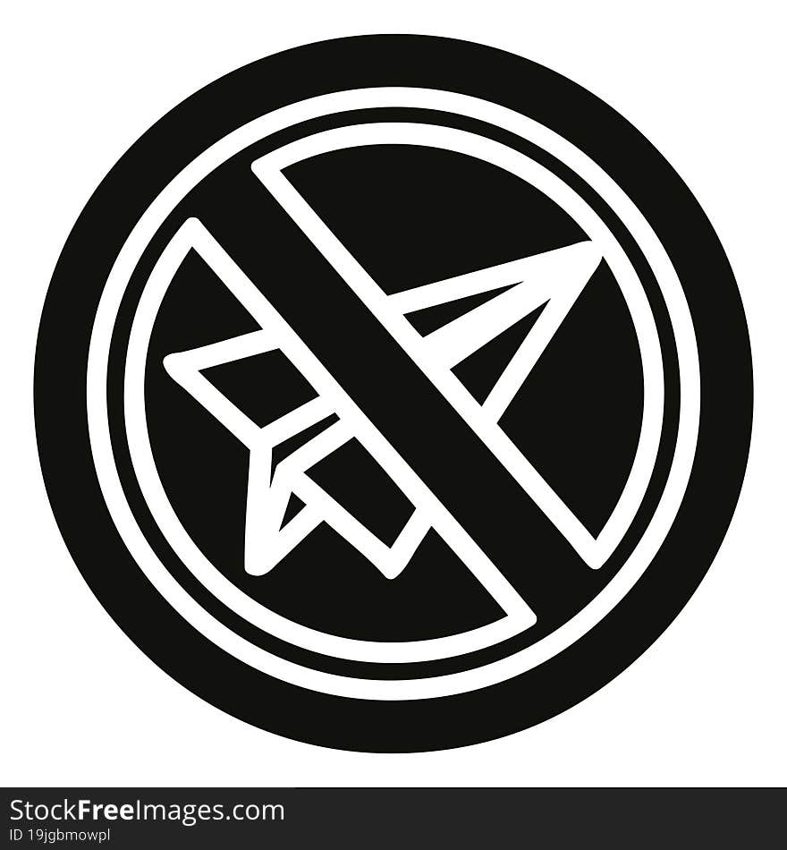 Paper Plane Ban Icon