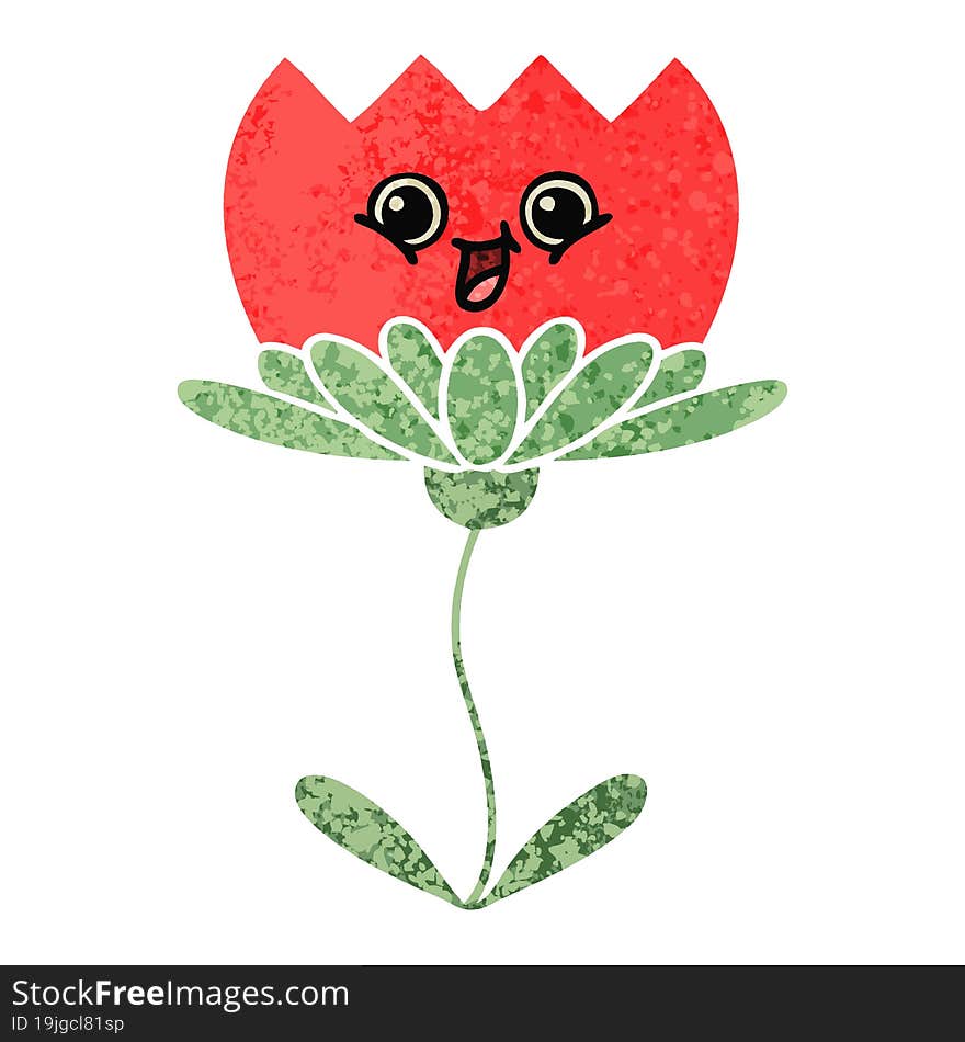 retro illustration style cartoon of a flower