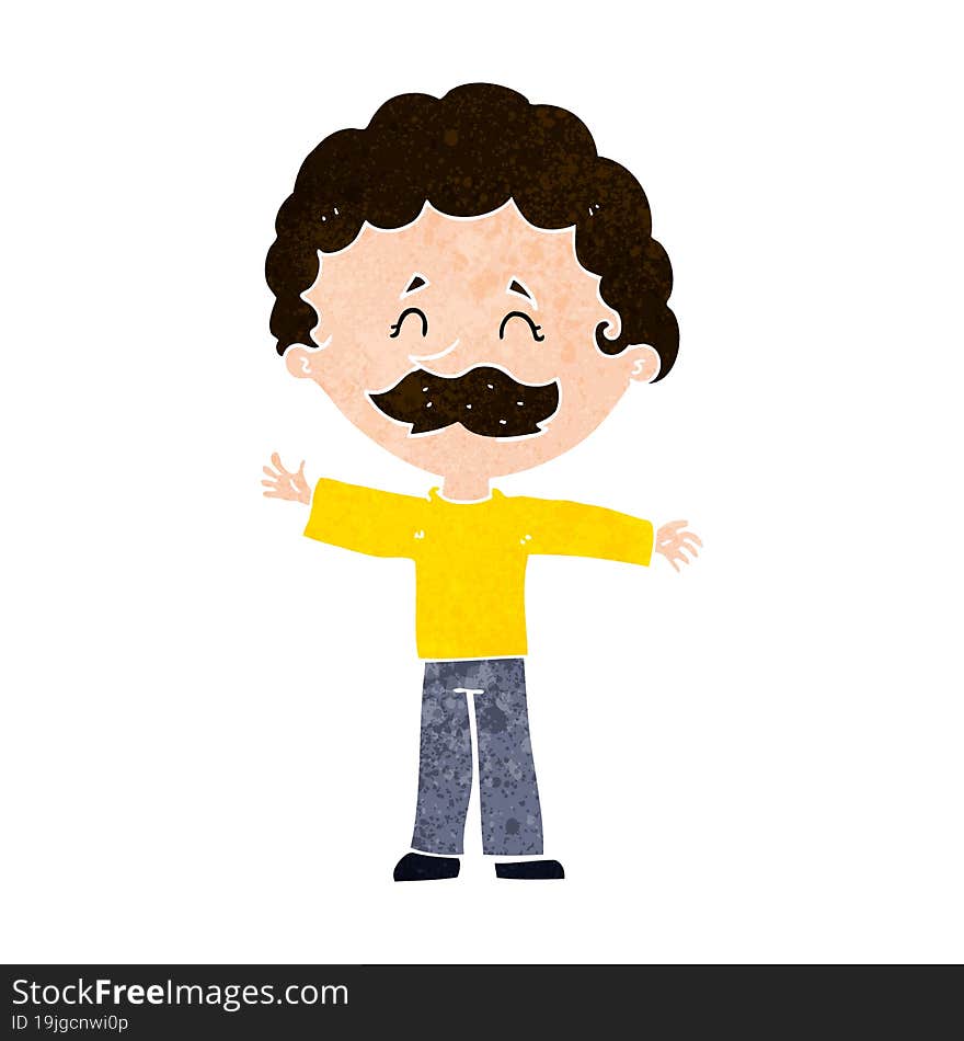 cartoon boy with mustache