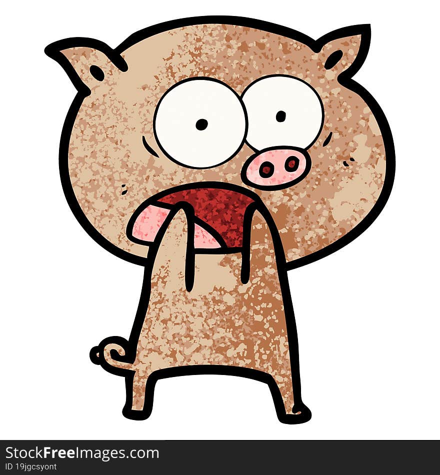 cartoon pig shouting. cartoon pig shouting