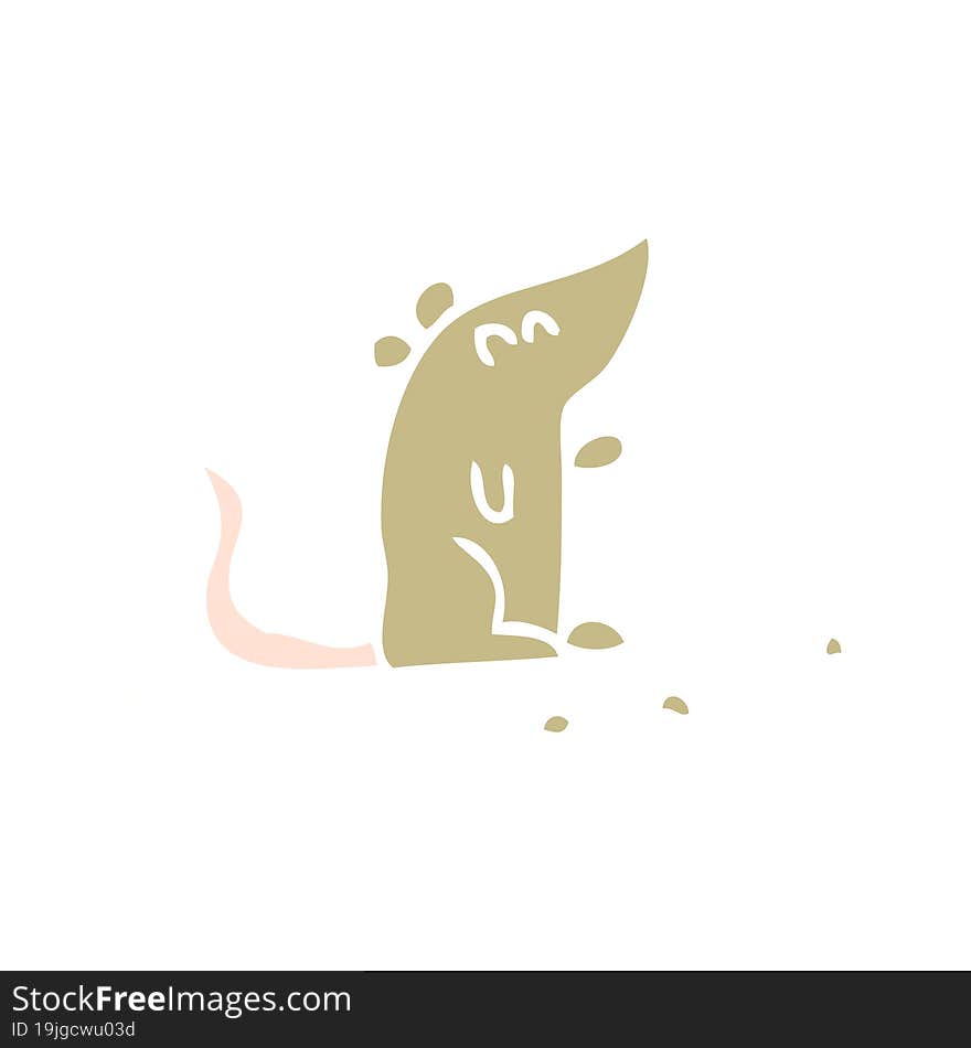 flat color illustration of a cartoon mouse