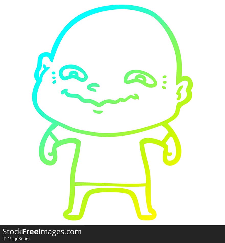 cold gradient line drawing cartoon creepy guy