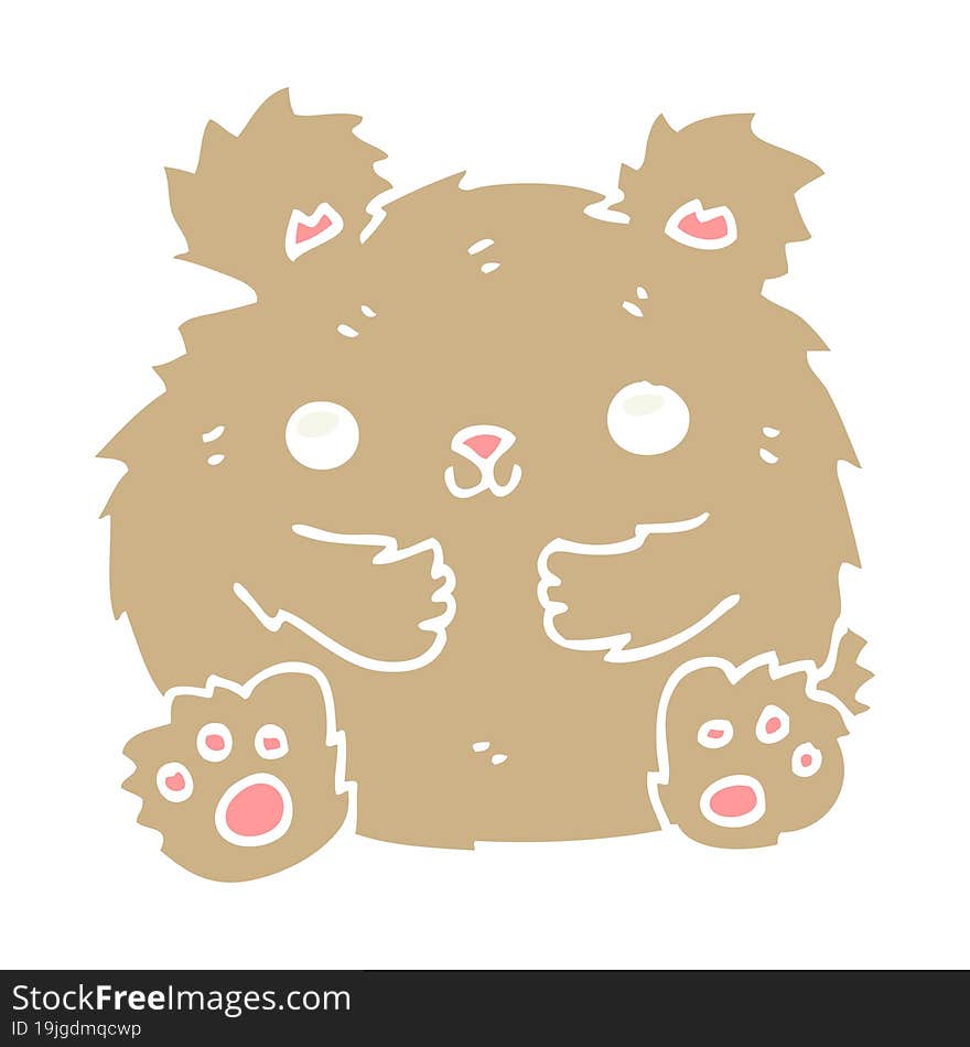 cute flat color style cartoon bear