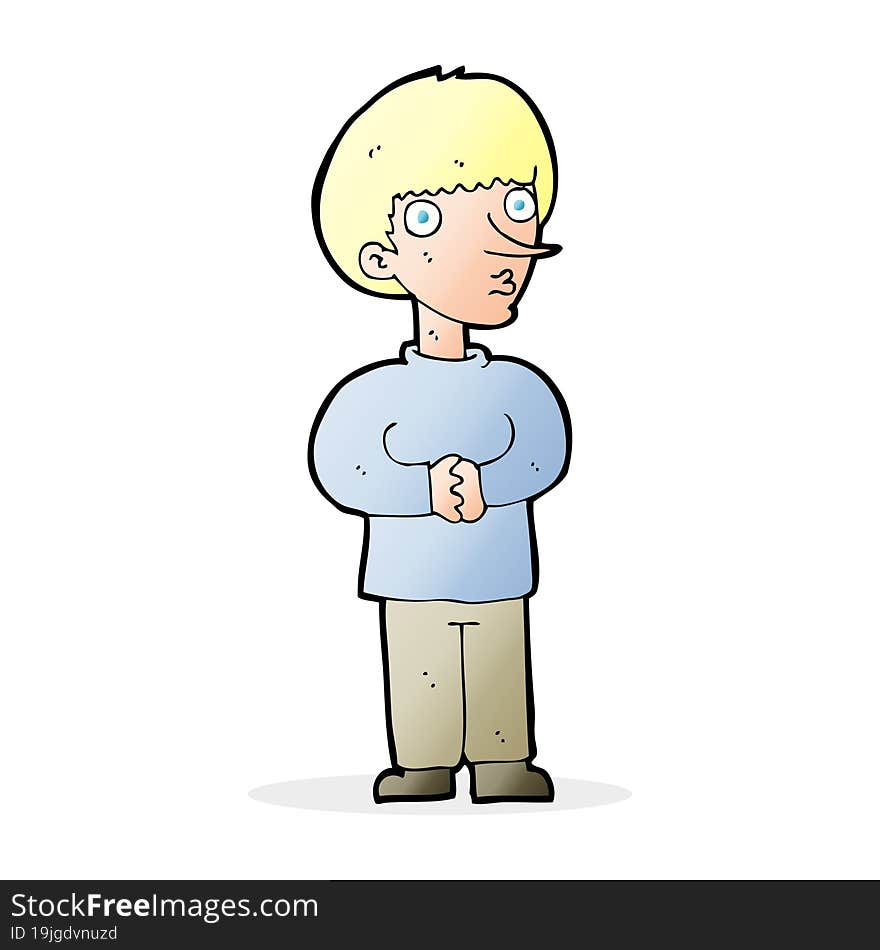 cartoon nervous man