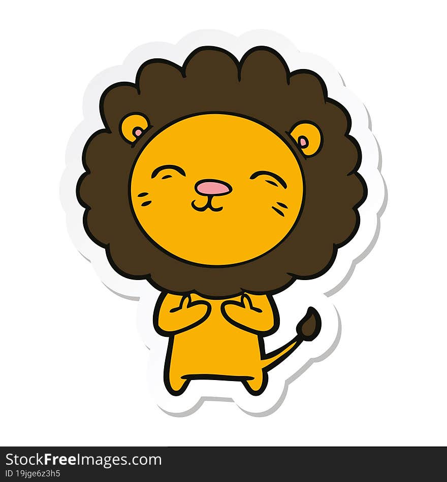 sticker of a cartoon lion