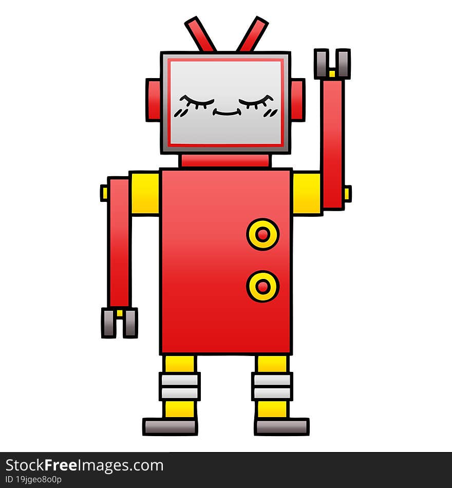 Gradient Shaded Cartoon Robot