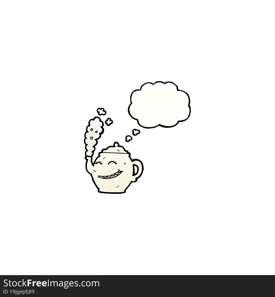 teapot with thought bubble cartoon