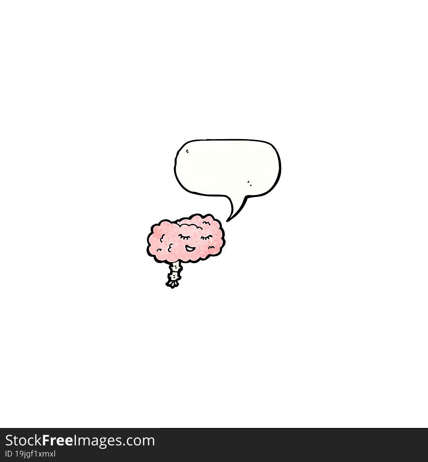 cartoon brain with speech bubble