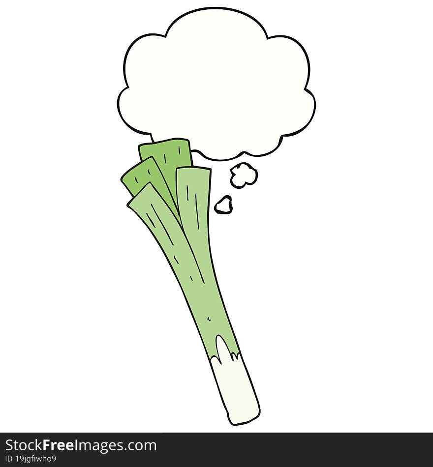 cartoon leeks and thought bubble