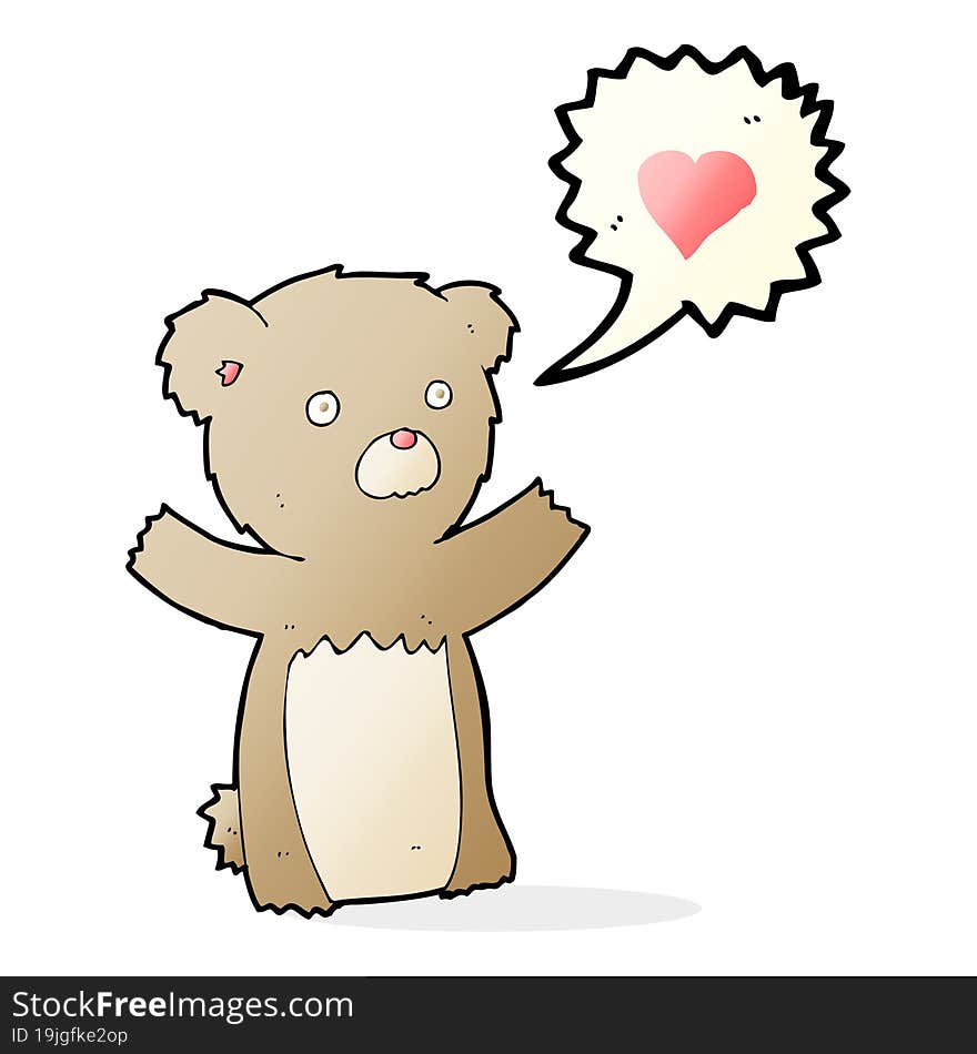 Cartoon Teddy Bear With Love Heart