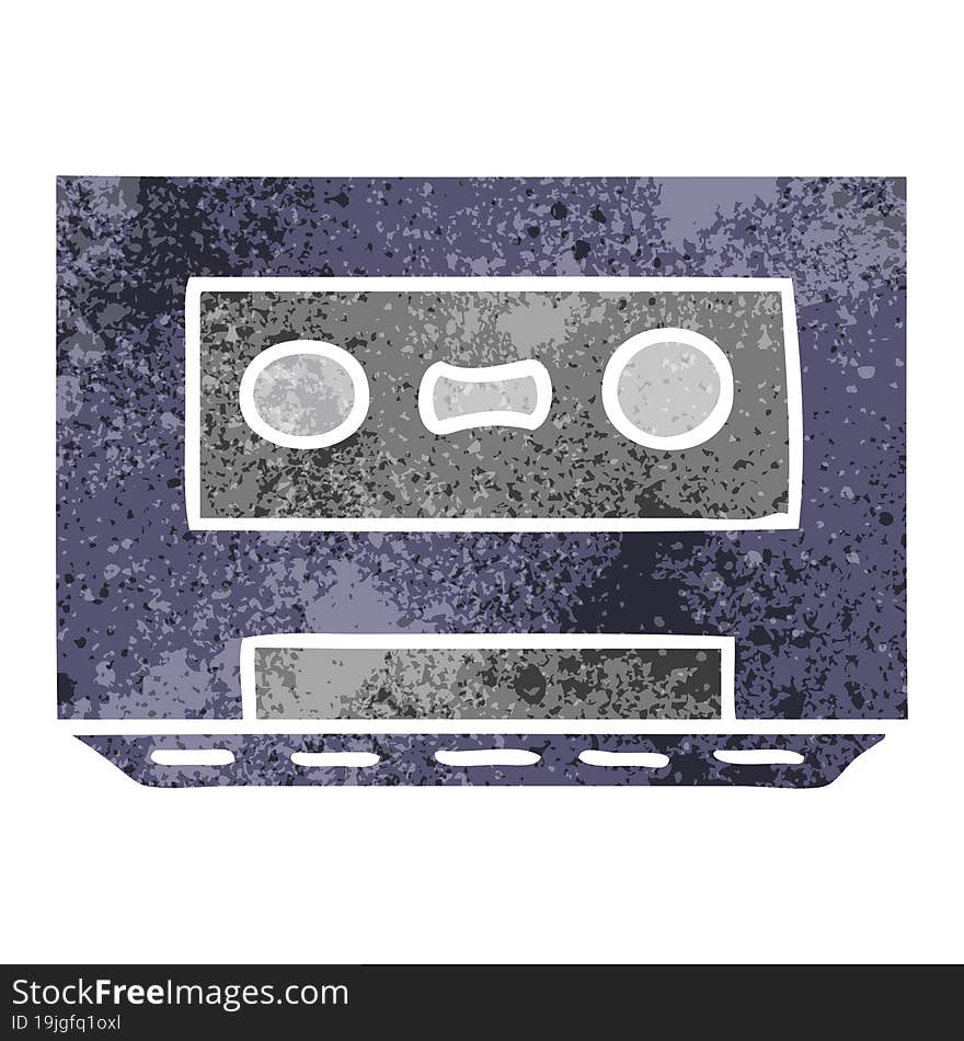 Retro Cartoon Doodle Of A Retro Cassette Tape