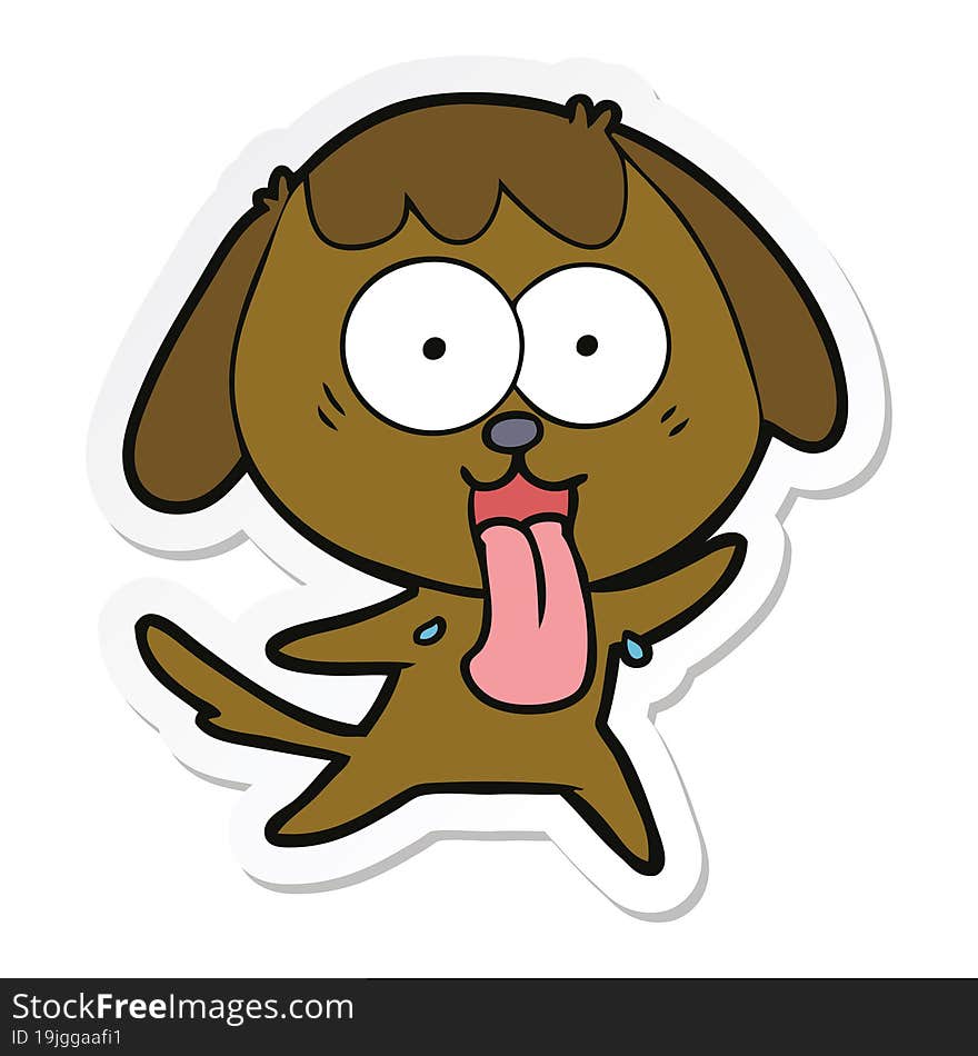 Sticker Of A Cute Cartoon Dog