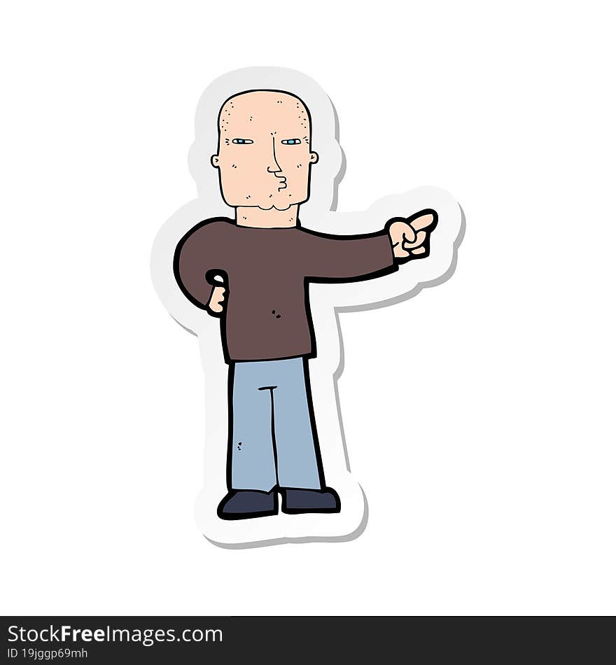 sticker of a cartoon pointing man