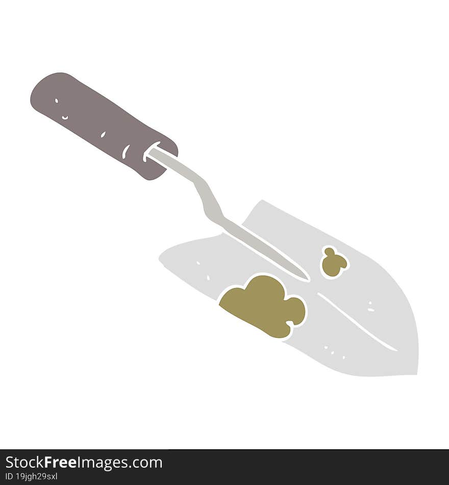 flat color illustration of a cartoon trowel