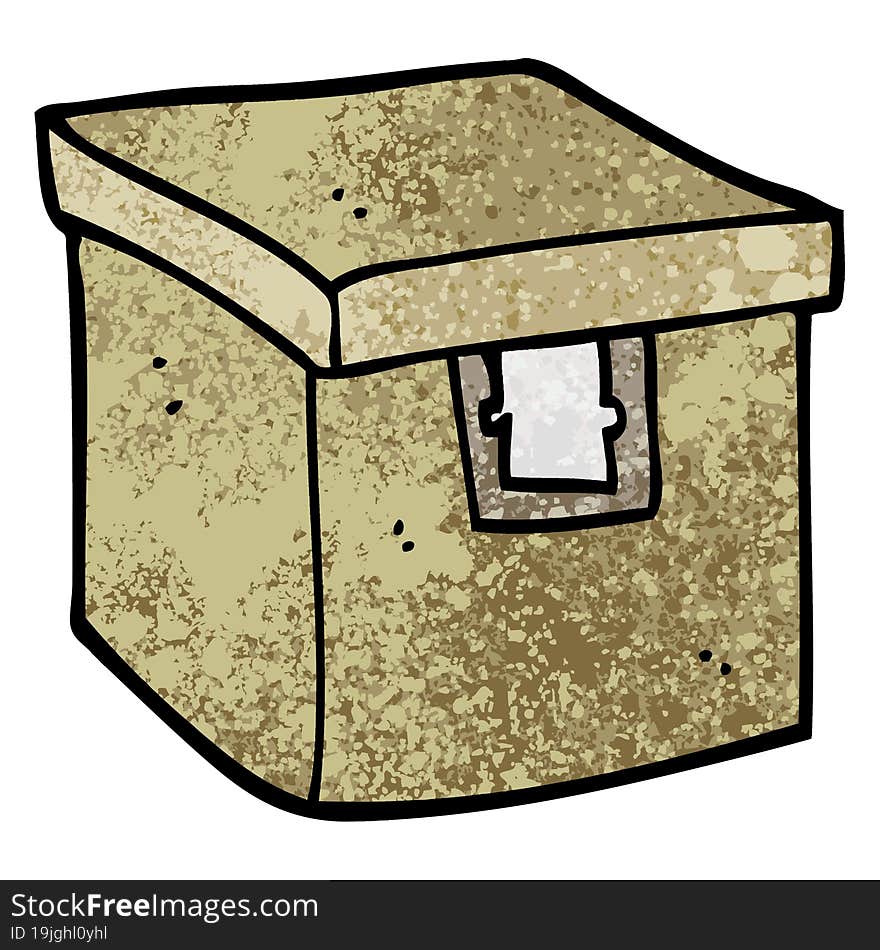 grunge textured illustration cartoon evidence box