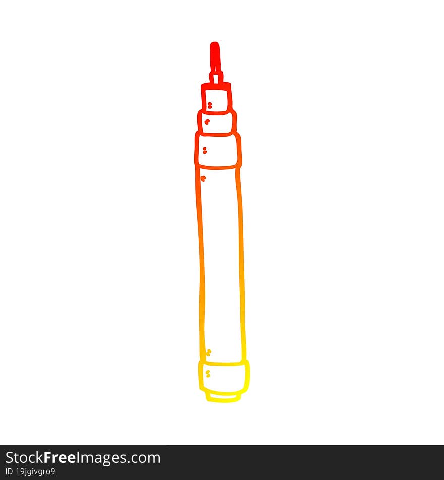 Warm Gradient Line Drawing Cartoon Pen