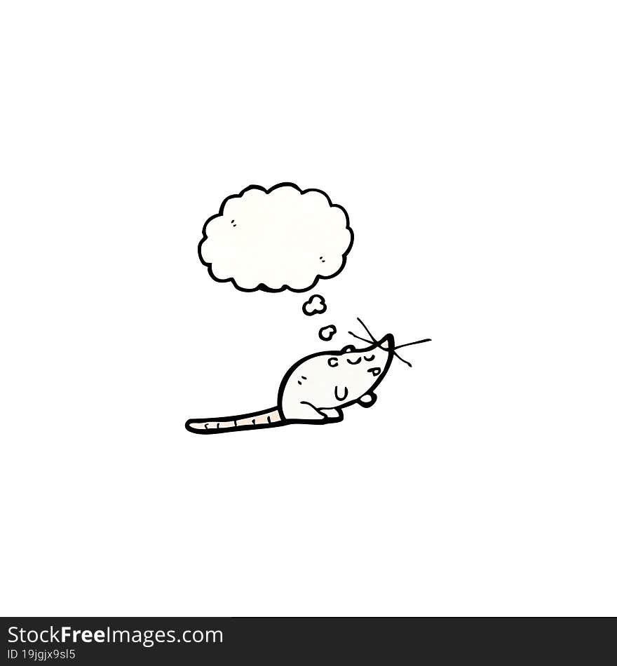 white mouse with thought bubble