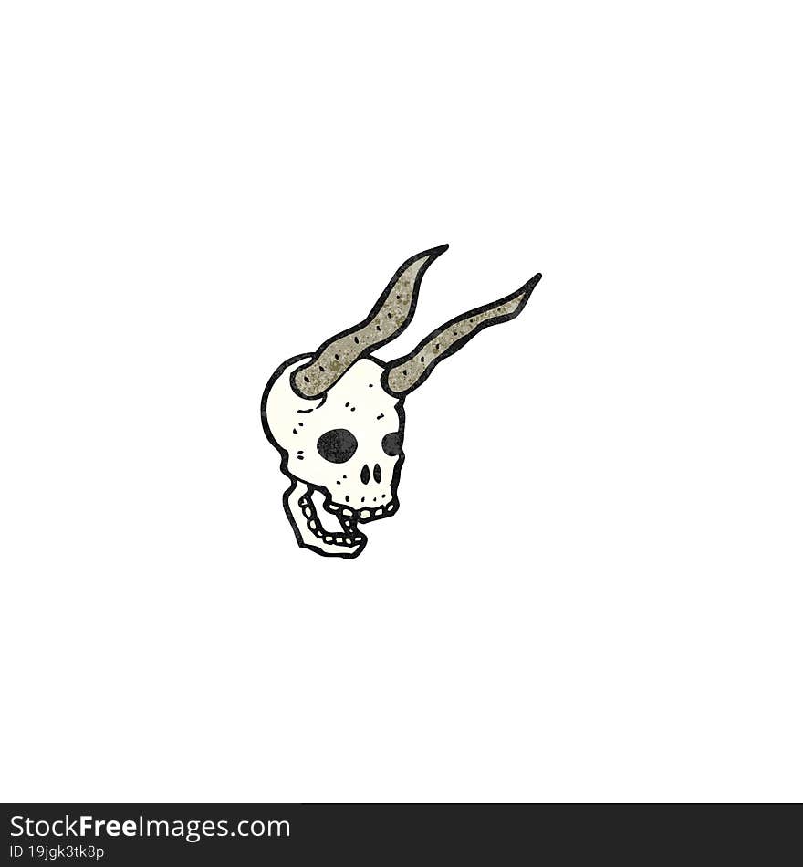 cartoon horned skull