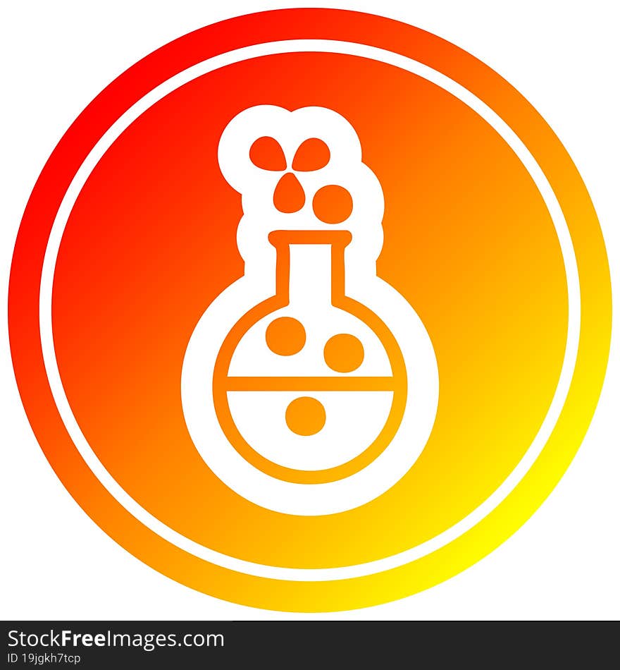 science experiment circular in hot gradient spectrum