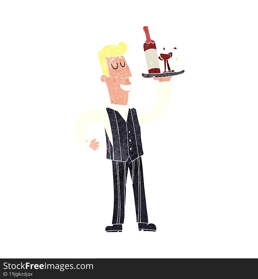 Retro Cartoon Waiter