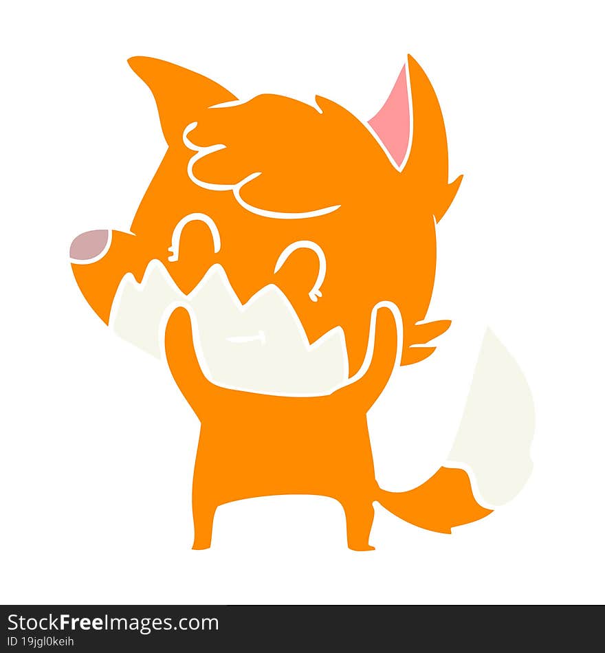 flat color style cartoon friendly fox