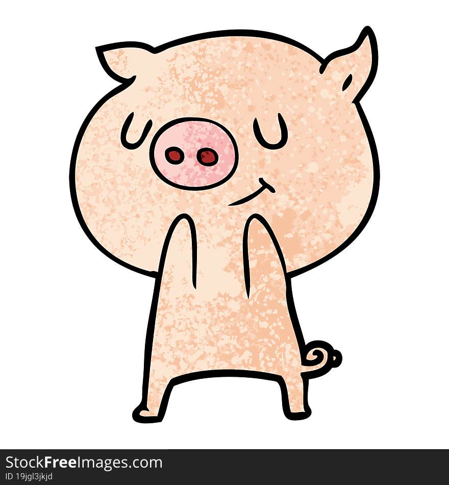 happy cartoon pig. happy cartoon pig