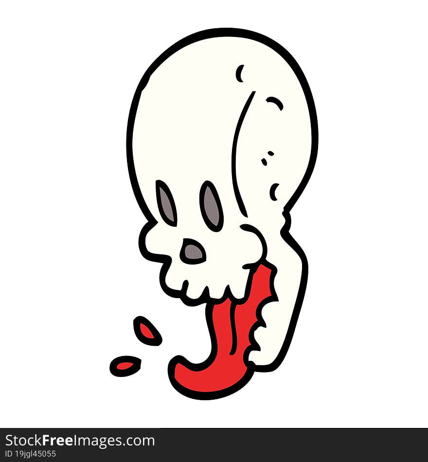 Cartoon Doodle Gross Skull