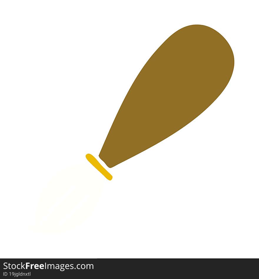 flat color retro cartoon paint brush