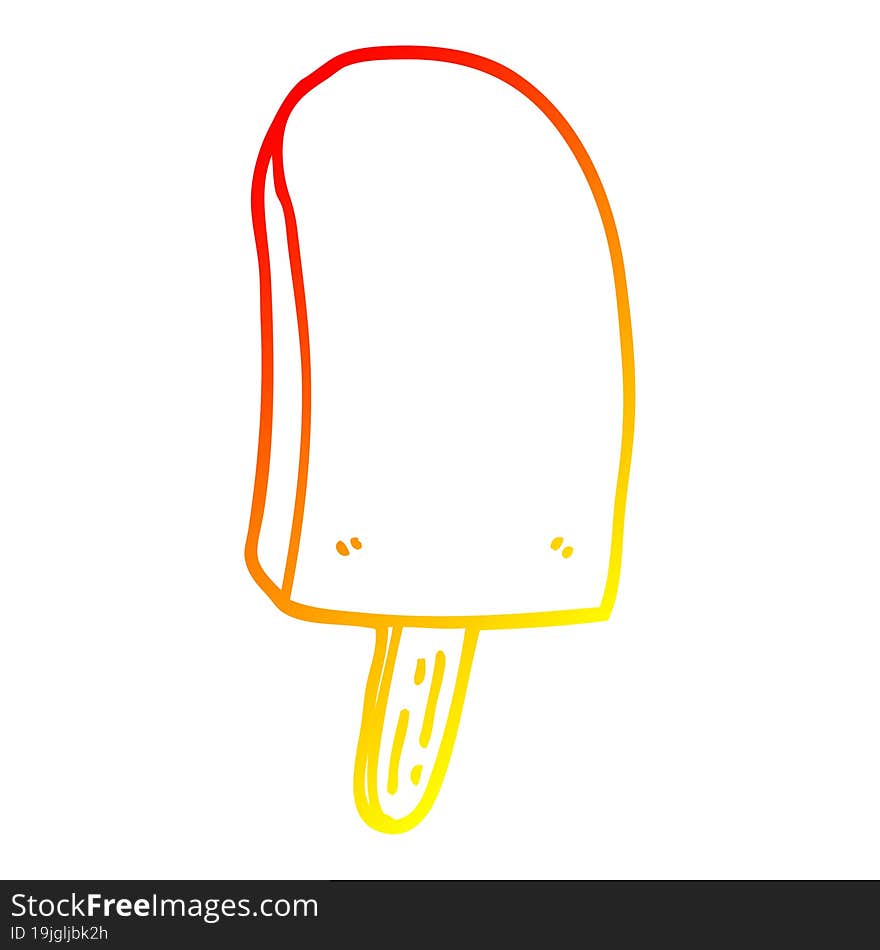 warm gradient line drawing cartoon ice lolly