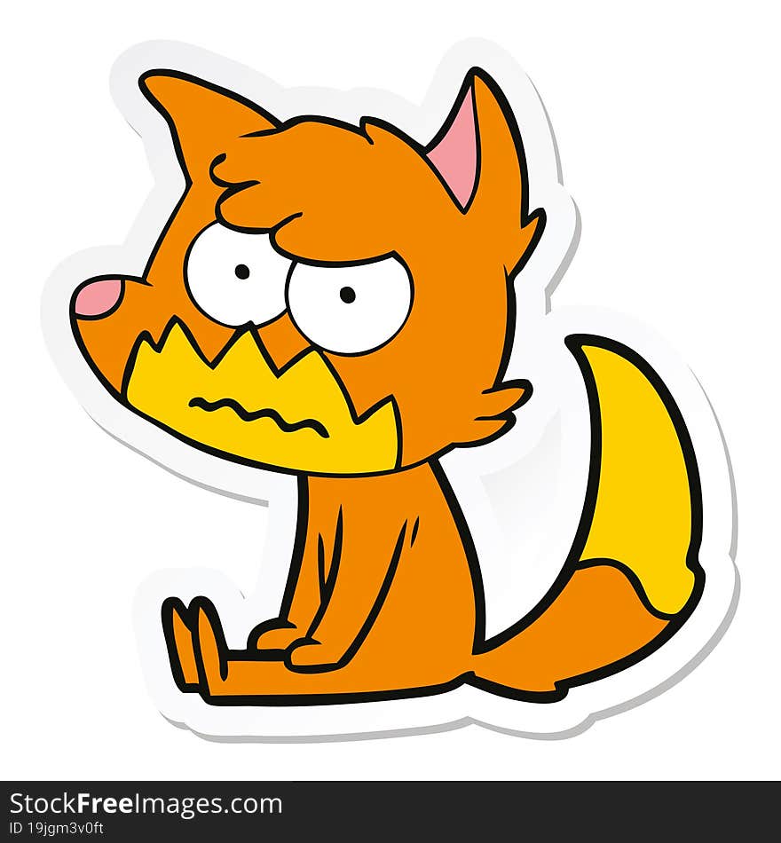 Sticker Of A Cartoon Annoyed Fox