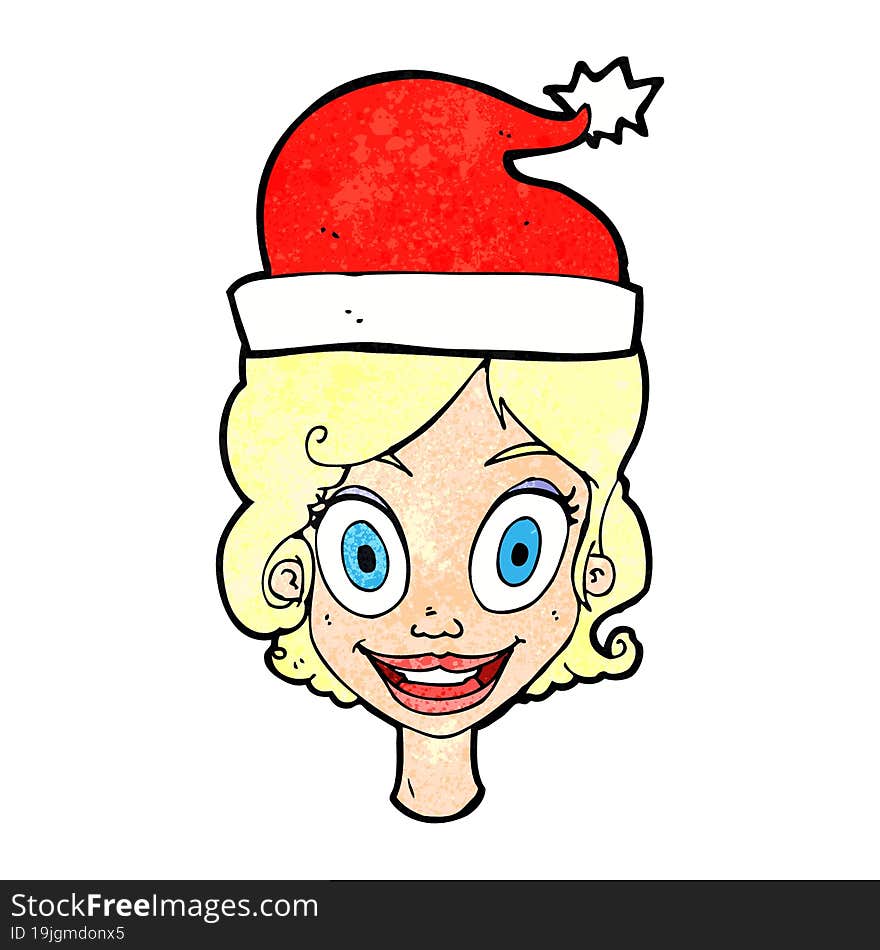 Cartoon Woman Ready For Christmas