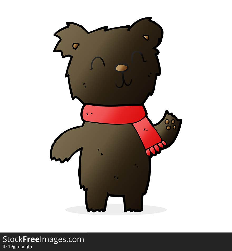 cartoon cute black bear cub