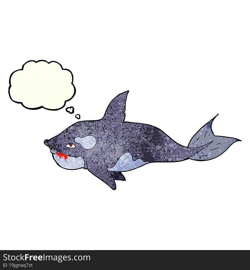 Cartoon Killer Whale With Thought Bubble