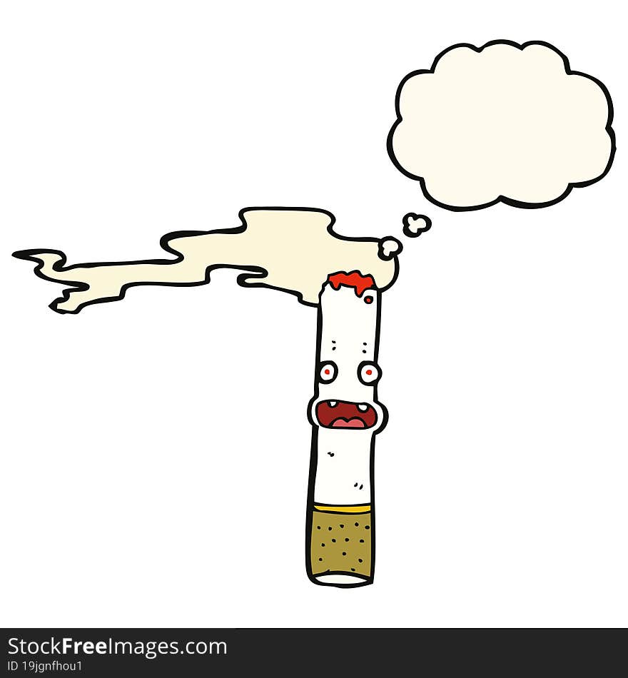 Cartoon Cigarette With Thought Bubble