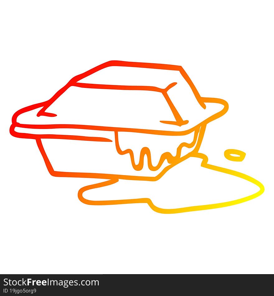 Warm Gradient Line Drawing Cartoon Cheesy Takeout