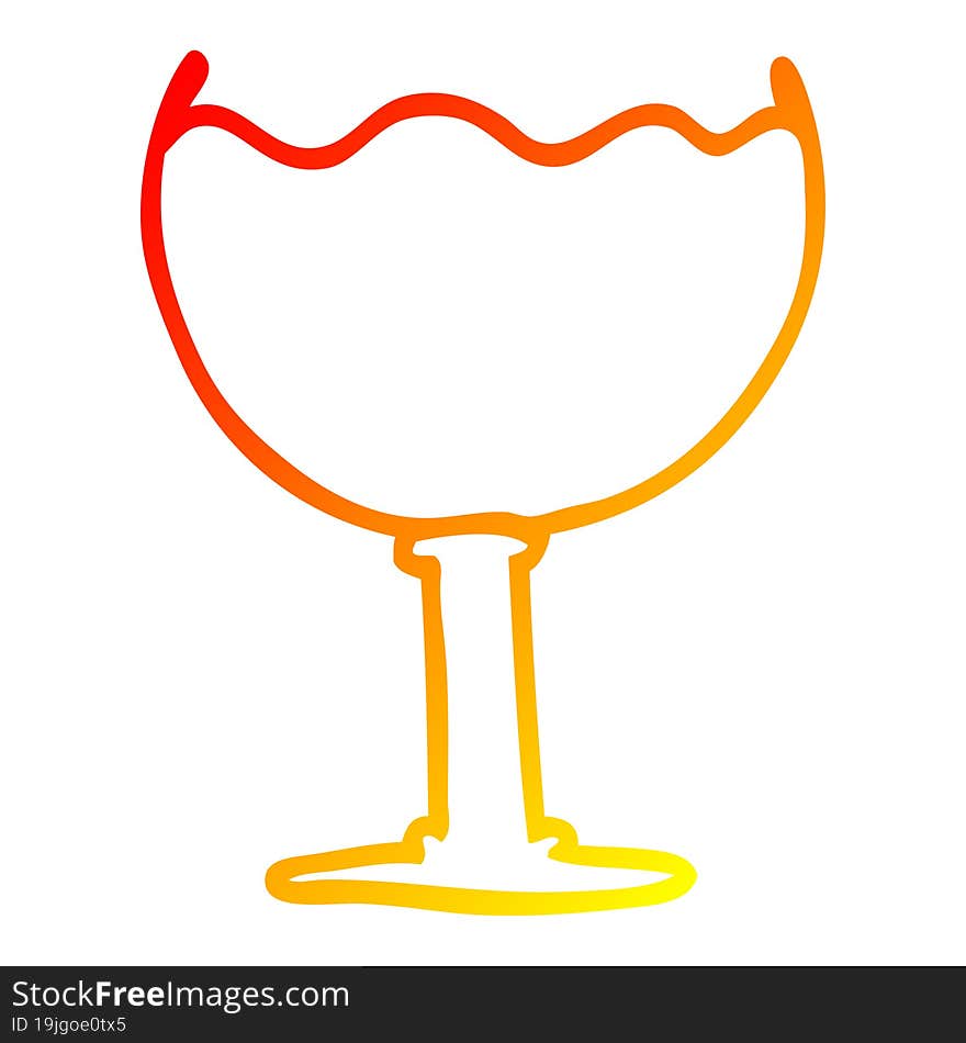 warm gradient line drawing cartoon glass of wine