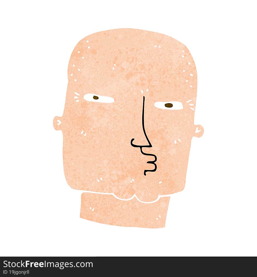 cartoon bald tough guy