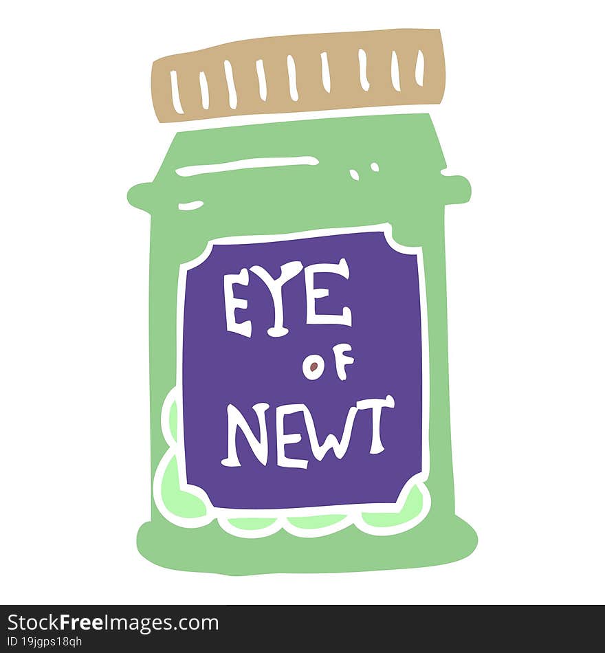 cartoon doodle eye of newt bottle