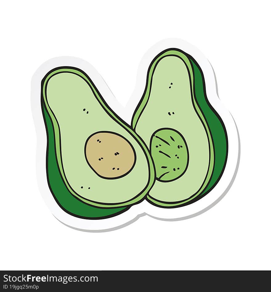 sticker of a cartoon avocado