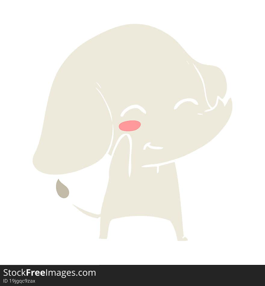 cute flat color style cartoon elephant