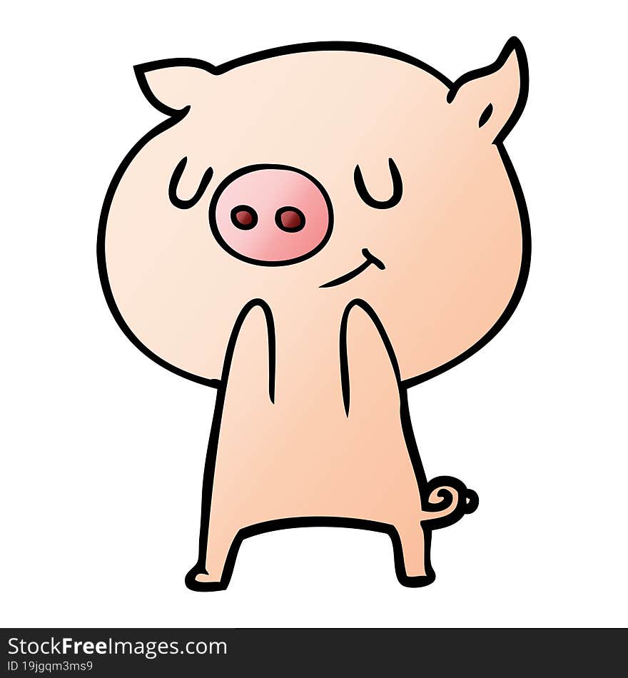 happy cartoon pig. happy cartoon pig