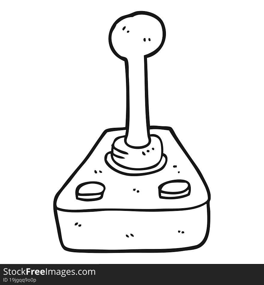 black and white cartoon joystick