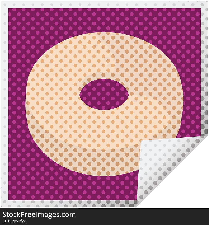 donut graphic square sticker