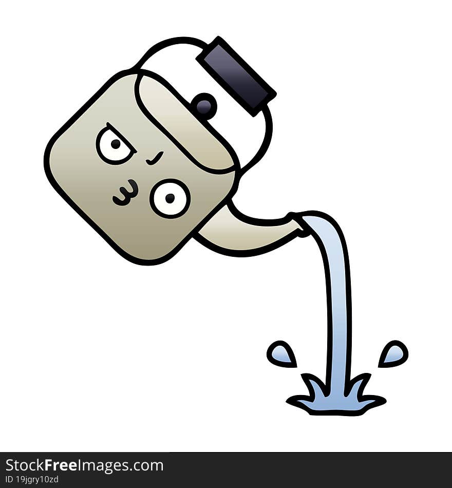 Gradient Shaded Cartoon Pouring Kettle