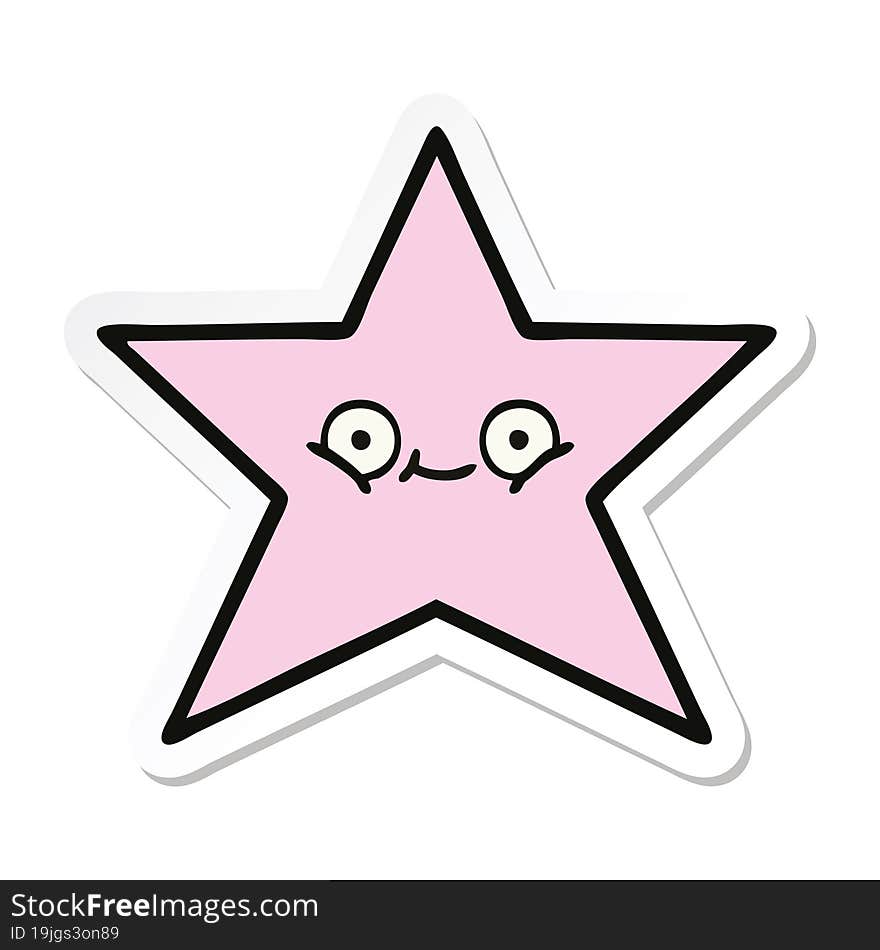 Sticker Of A Cute Cartoon Star Fish