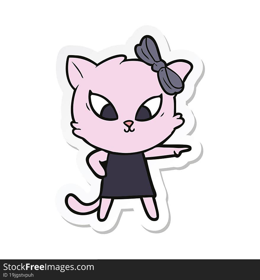 sticker of a cartoon cat