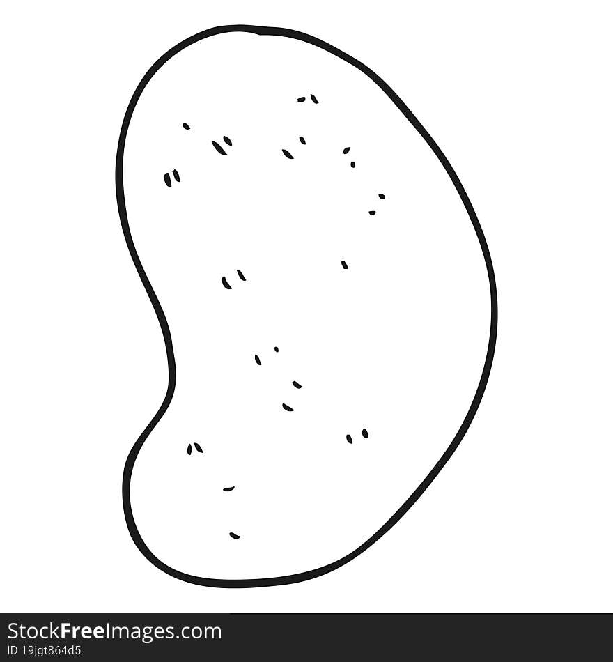 black and white cartoon potato