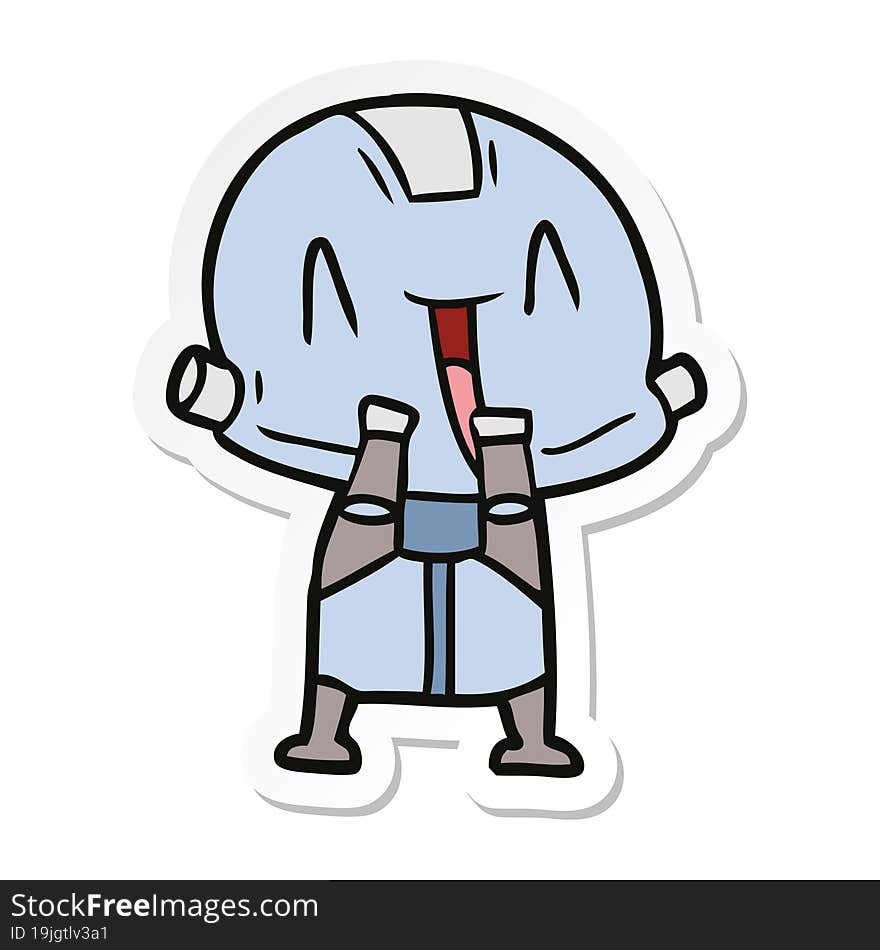 sticker of a cartoon robot