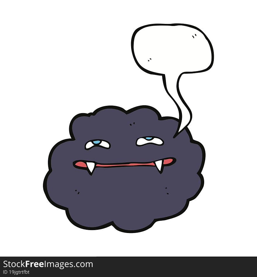 cartoon vampire cloud with speech bubble